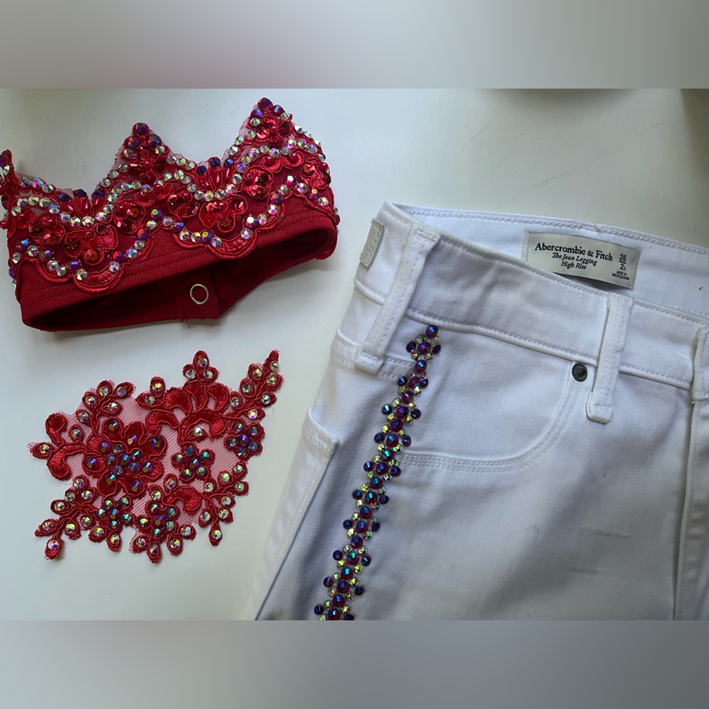 Costume - Custom Tap Dance - EXTREMELY RARE - NEVER WORN - 32B Bra / Sz 2 Jeans - Picture 8 of 14